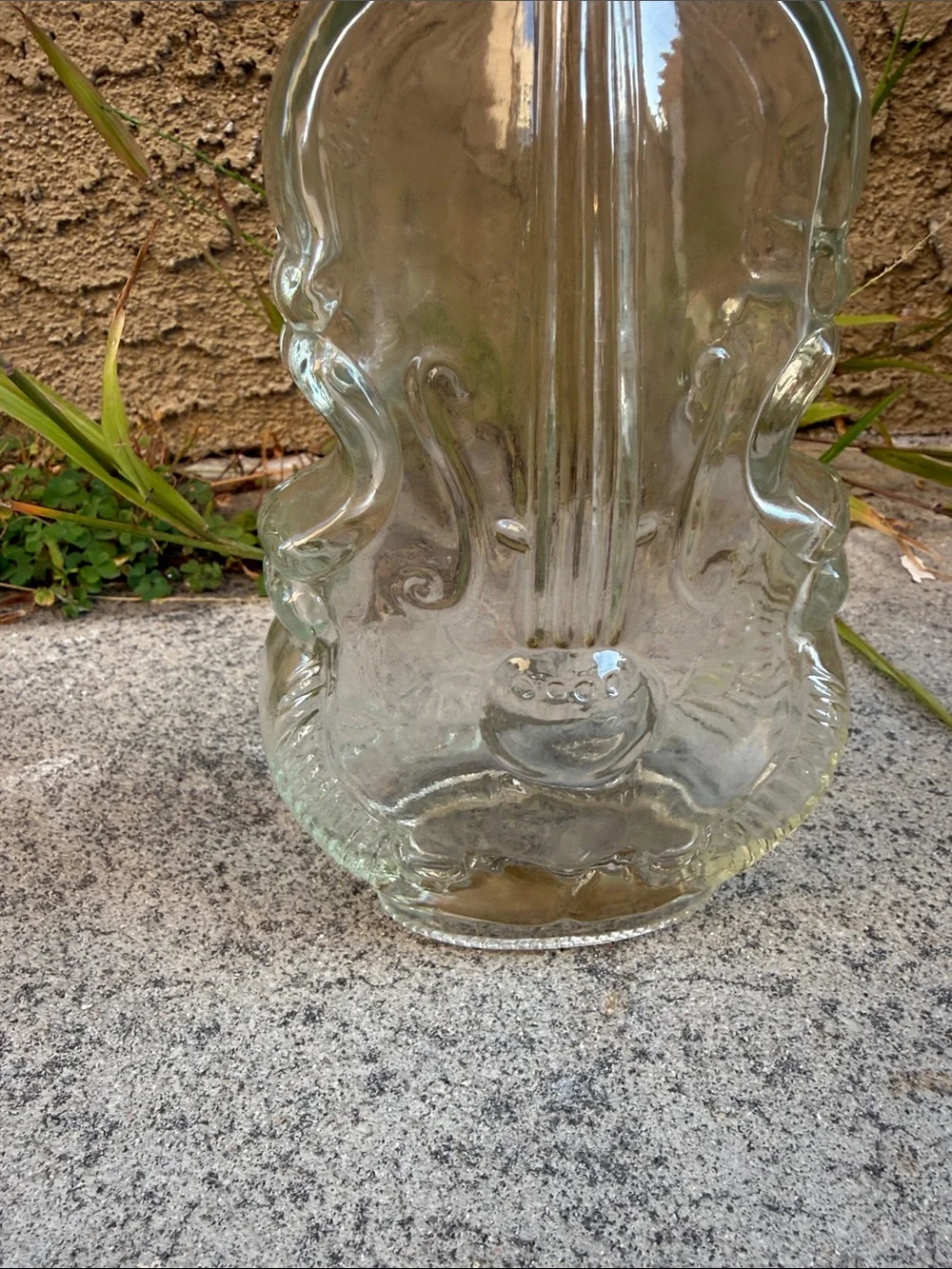 Vintage Clear Decorative Glass Violin Bottle - Picture 2 of 7